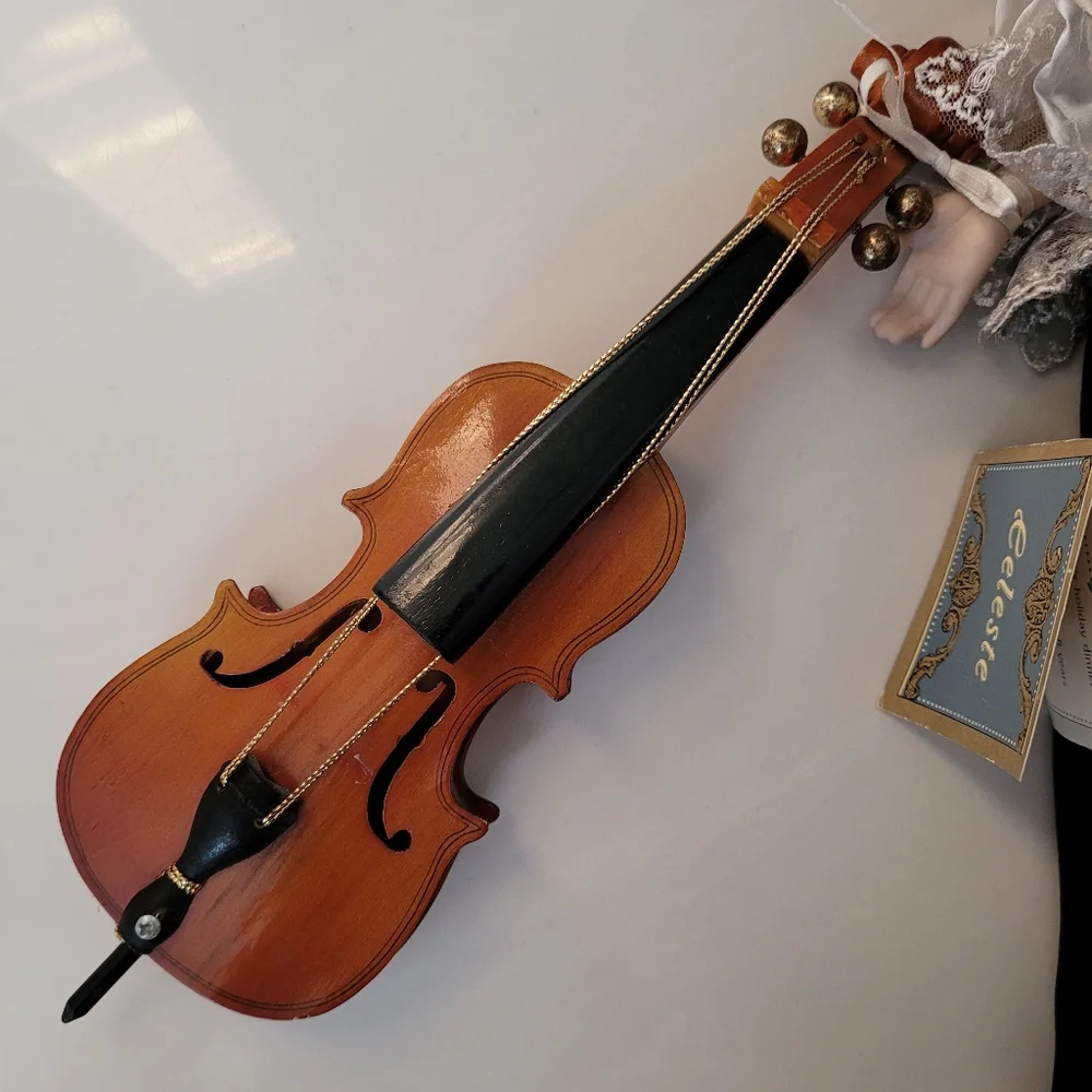 CELESTE Victorian Style Musical Porcelain Doll W/ Cello ANCO 1994 "Feelings" - Picture 11 of 16